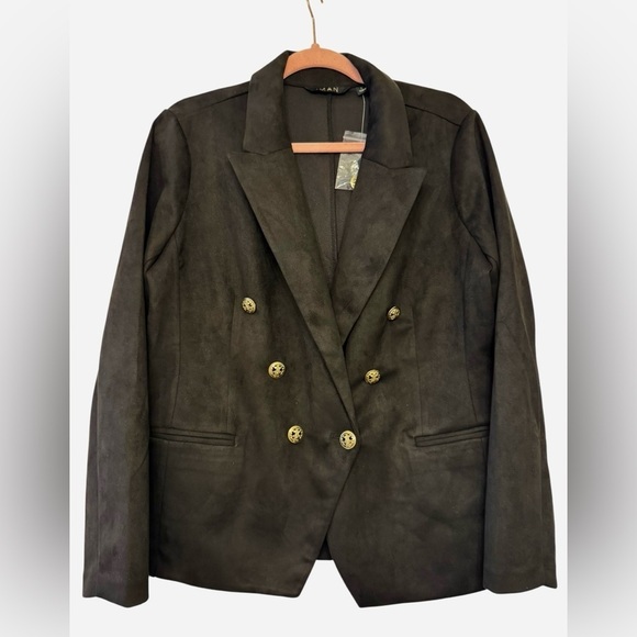 Black Double-Breasted Women's Blazer - Picture 2 of 5